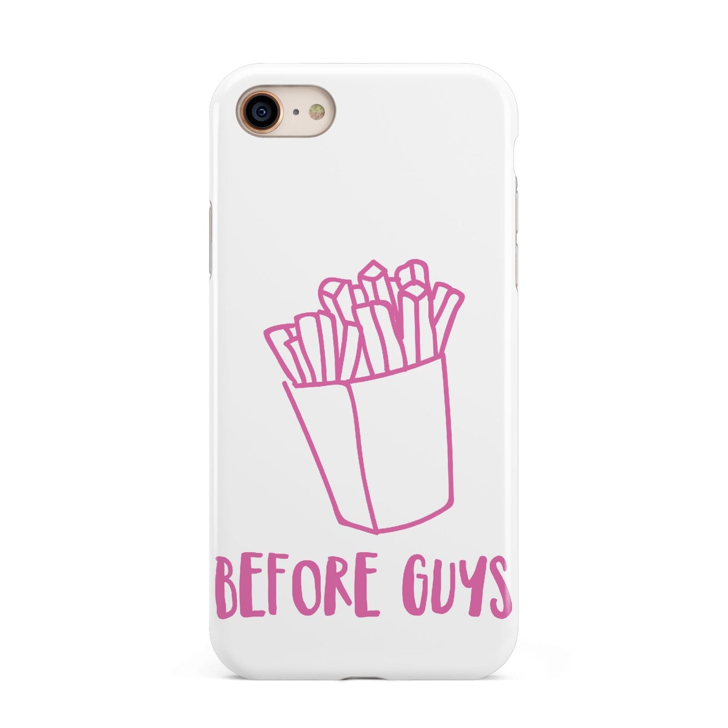 Valentines Fries Before Guys iPhone 8 3D Tough Case on Gold Phone