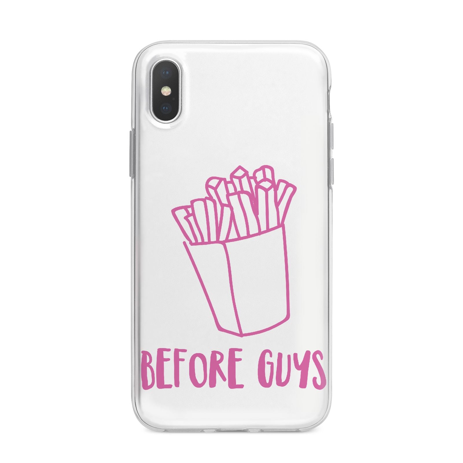 Valentines Fries Before Guys iPhone X Bumper Case on Silver iPhone Alternative Image 1