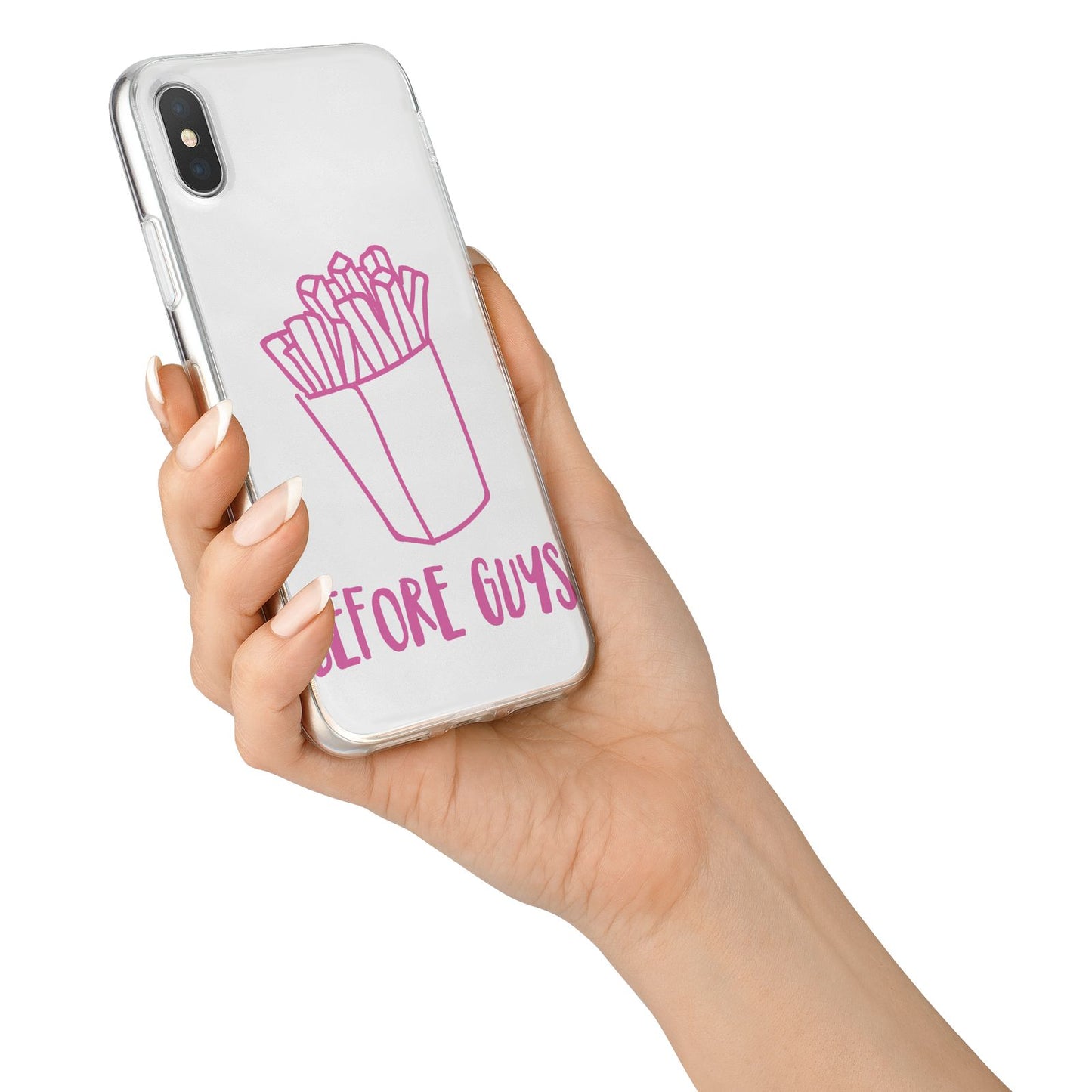 Valentines Fries Before Guys iPhone X Bumper Case on Silver iPhone Alternative Image 2