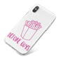 Valentines Fries Before Guys iPhone X Bumper Case on Silver iPhone