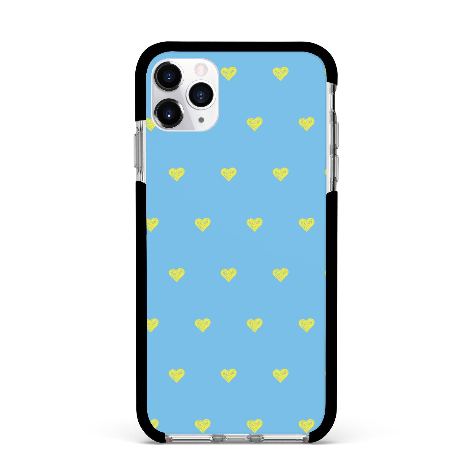 Valentines Hearts Polka Dot Apple iPhone 11 Pro Max in Silver with Black Impact Case
