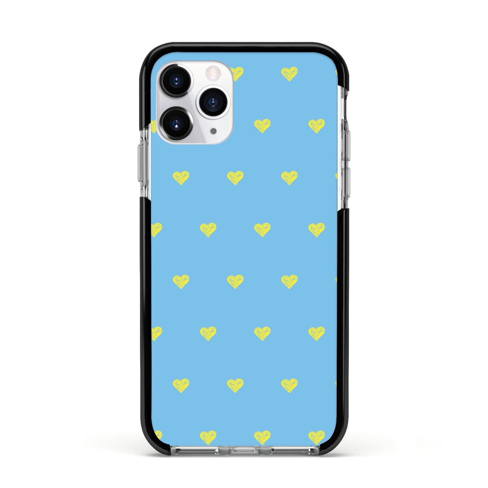 Valentines Hearts Polka Dot Apple iPhone 11 Pro in Silver with Black Impact Case
