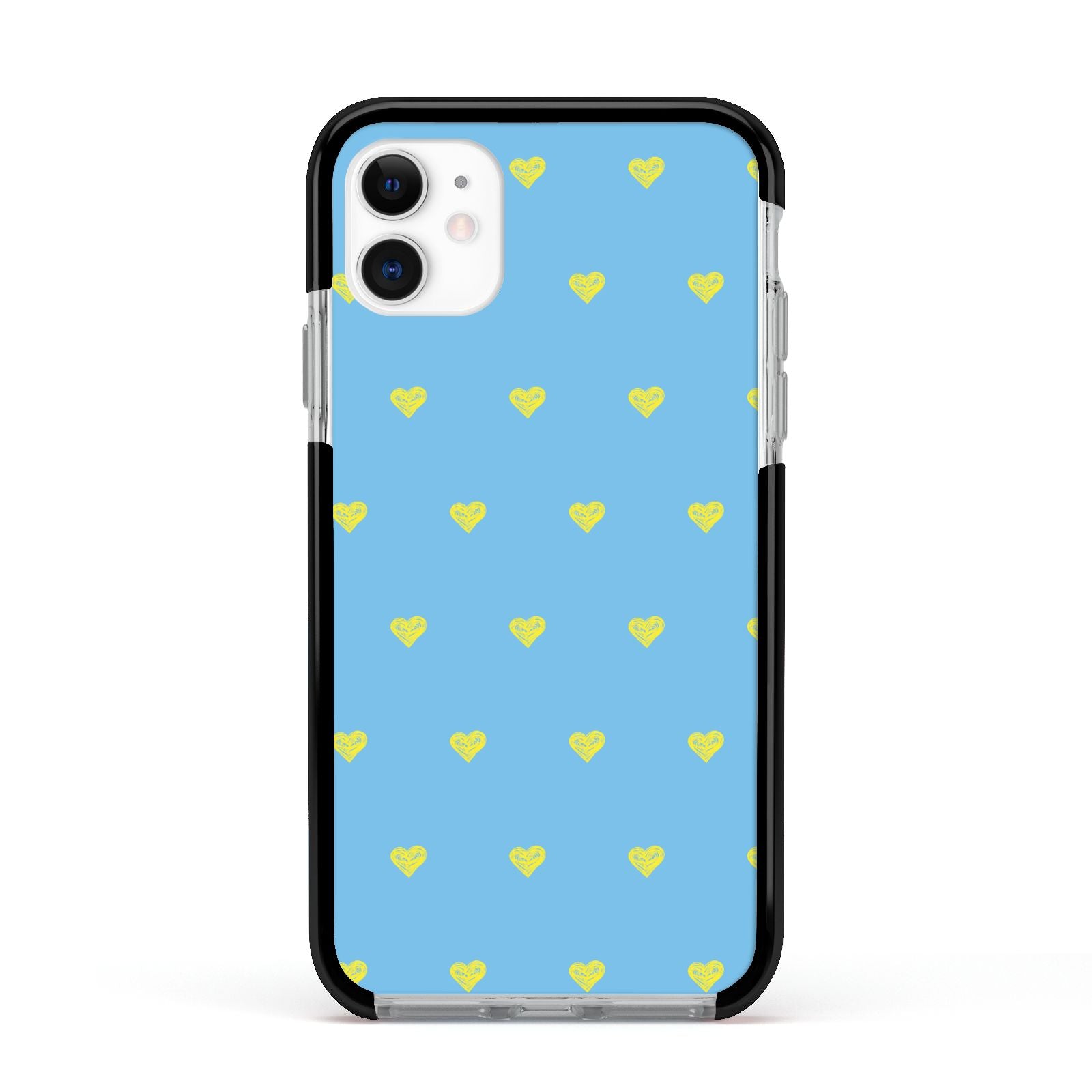 Valentines Hearts Polka Dot Apple iPhone 11 in White with Black Impact Case