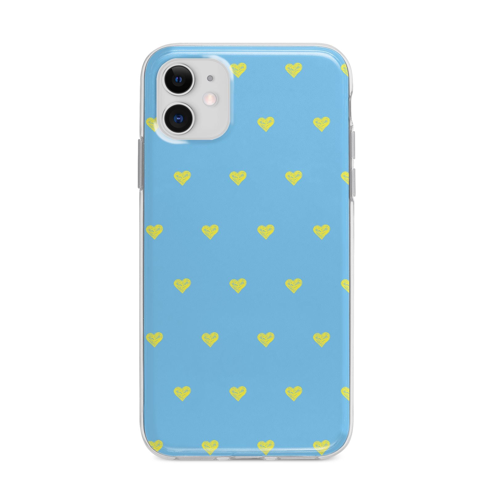Valentines Hearts Polka Dot Apple iPhone 11 in White with Bumper Case
