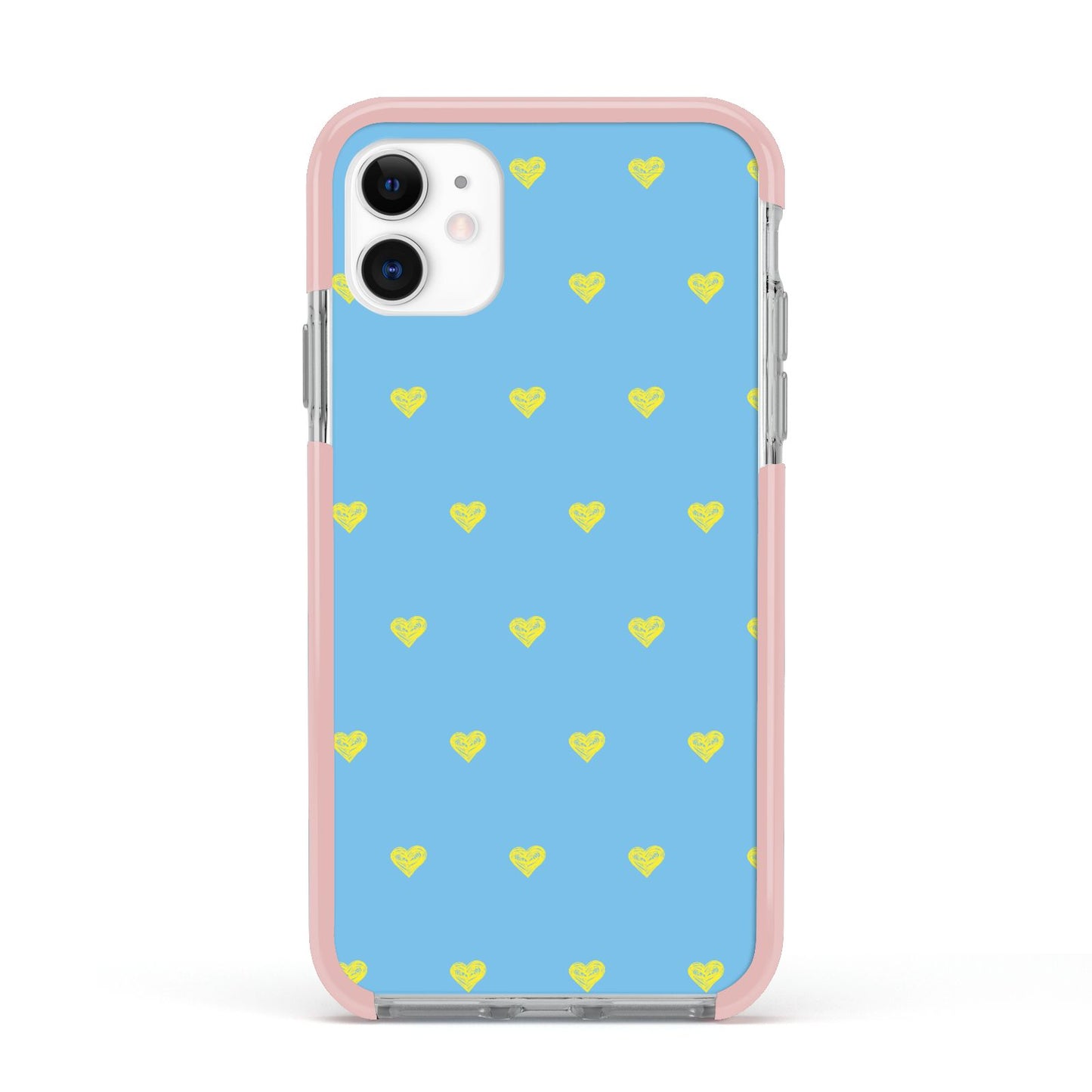Valentines Hearts Polka Dot Apple iPhone 11 in White with Pink Impact Case