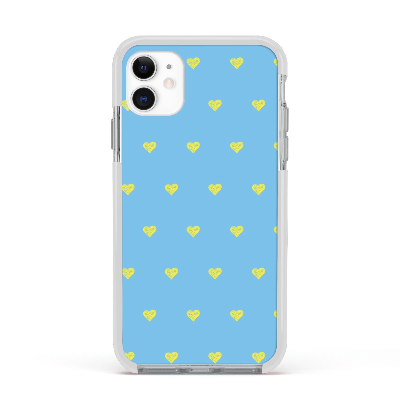 Valentines Hearts Polka Dot Apple iPhone 11 in White with White Impact Case