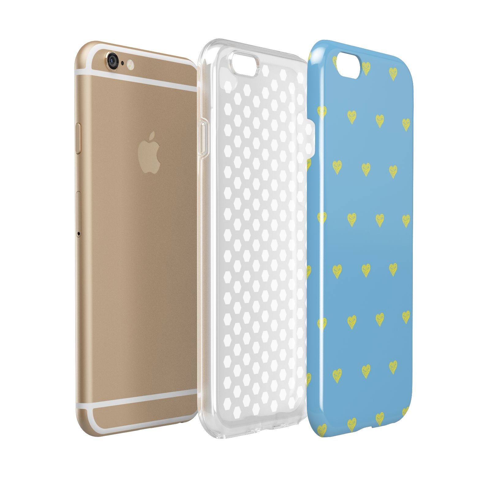 Valentines Hearts Polka Dot Apple iPhone 6 3D Tough Case Expanded view