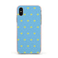 Valentines Hearts Polka Dot Apple iPhone Xs Impact Case Pink Edge on Gold Phone
