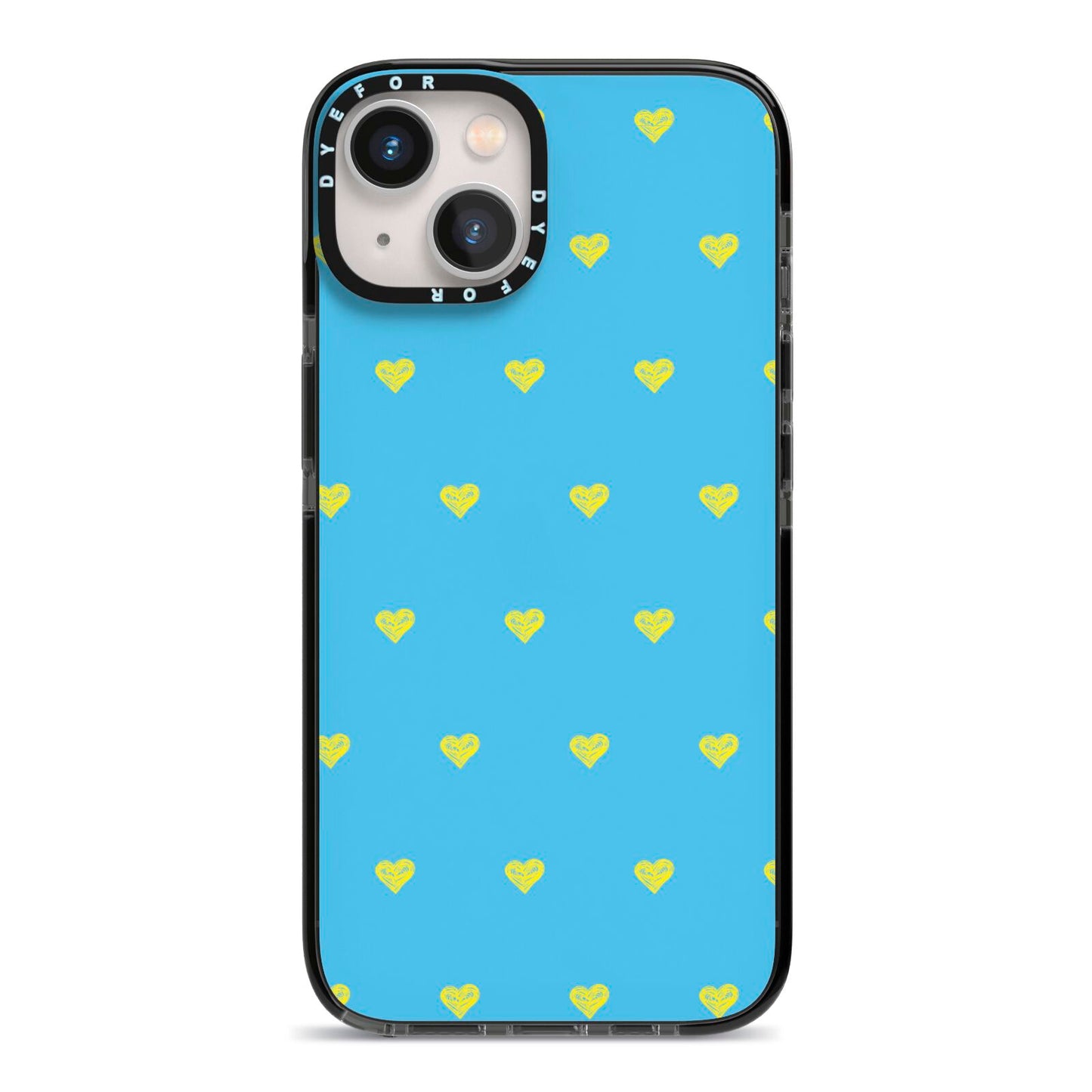 Valentines Hearts Polka Dot iPhone 13 Black Impact Case on Silver phone