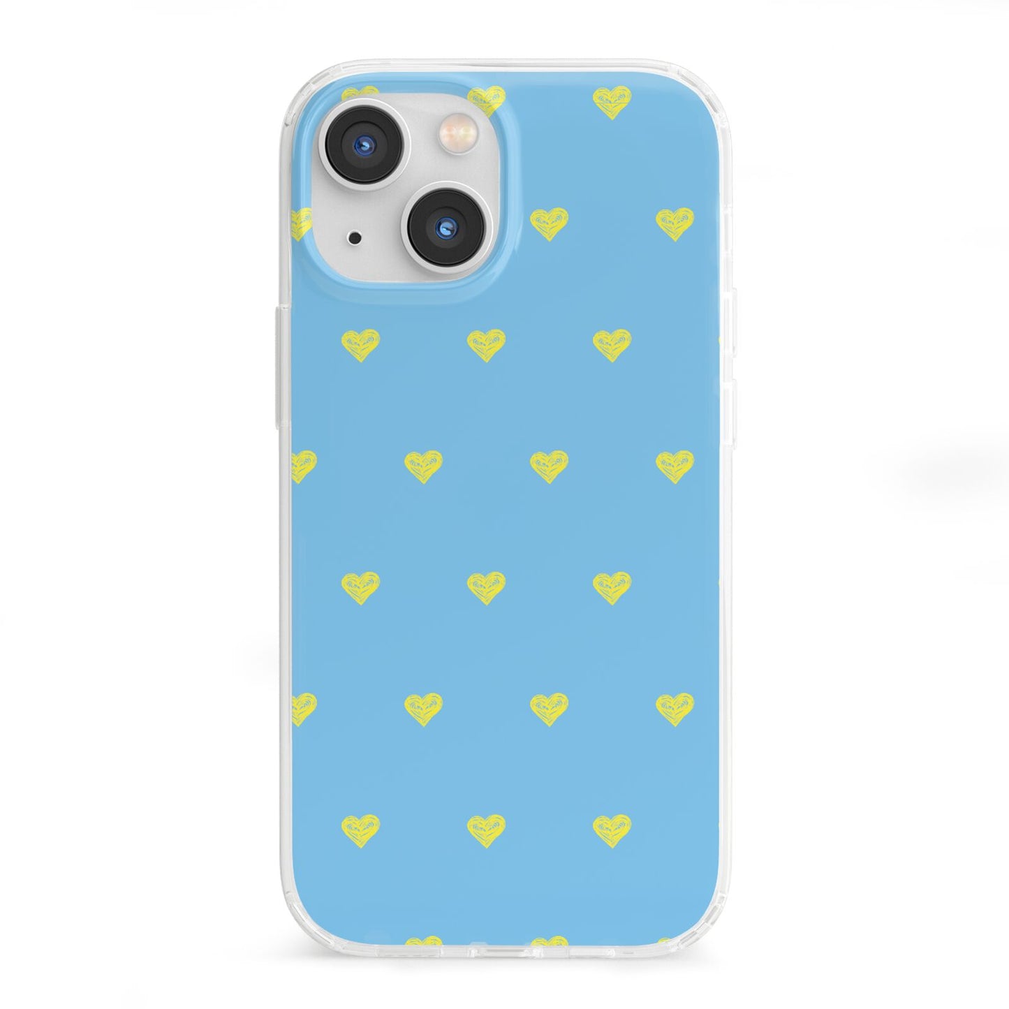 Valentines Hearts Polka Dot iPhone 13 Mini Clear Bumper Case