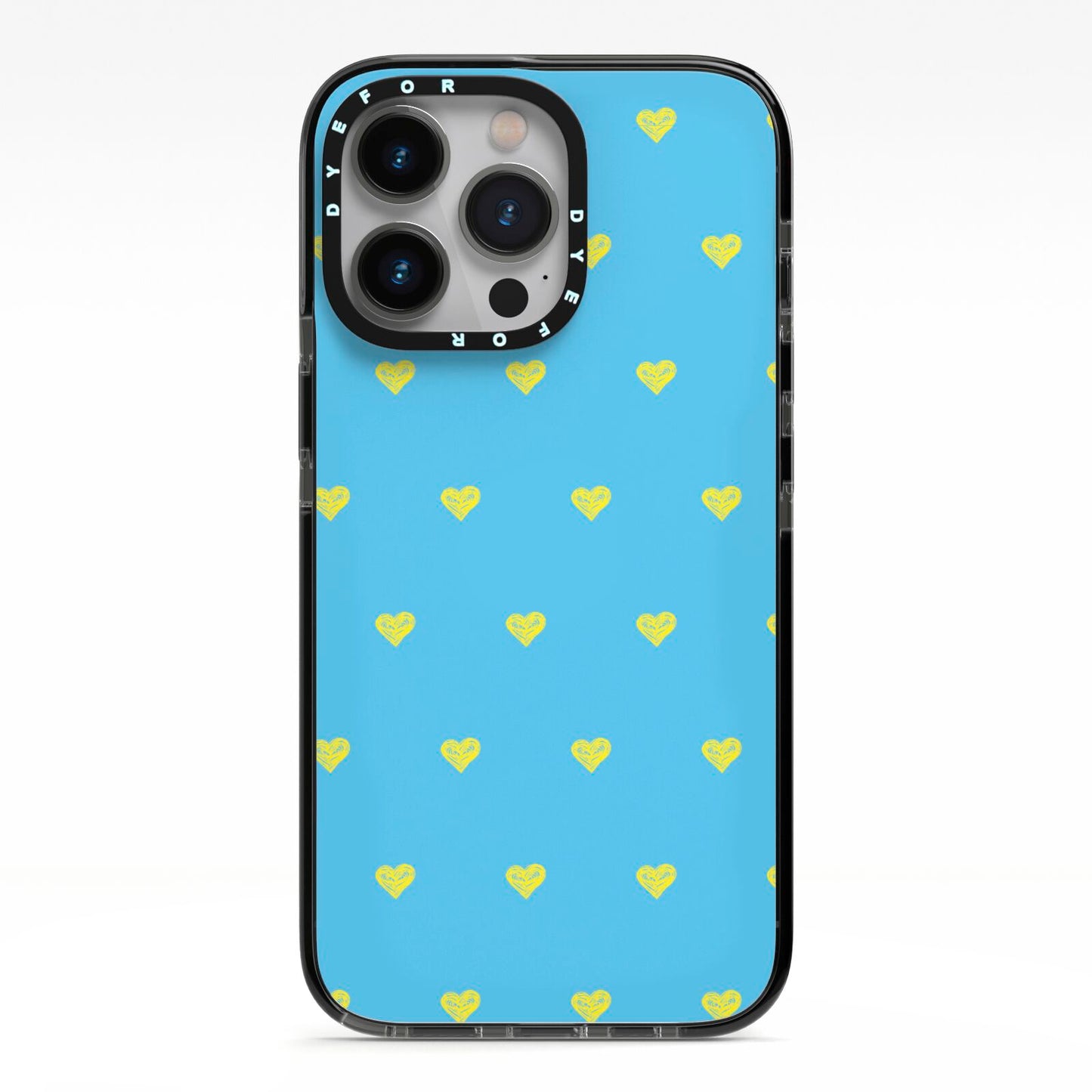 Valentines Hearts Polka Dot iPhone 13 Pro Black Impact Case on Silver phone