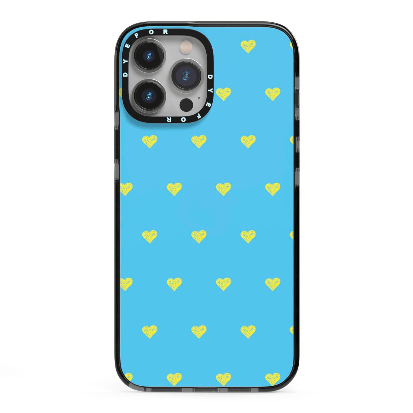 Valentines Hearts Polka Dot iPhone 13 Pro Max Black Impact Case on Silver phone
