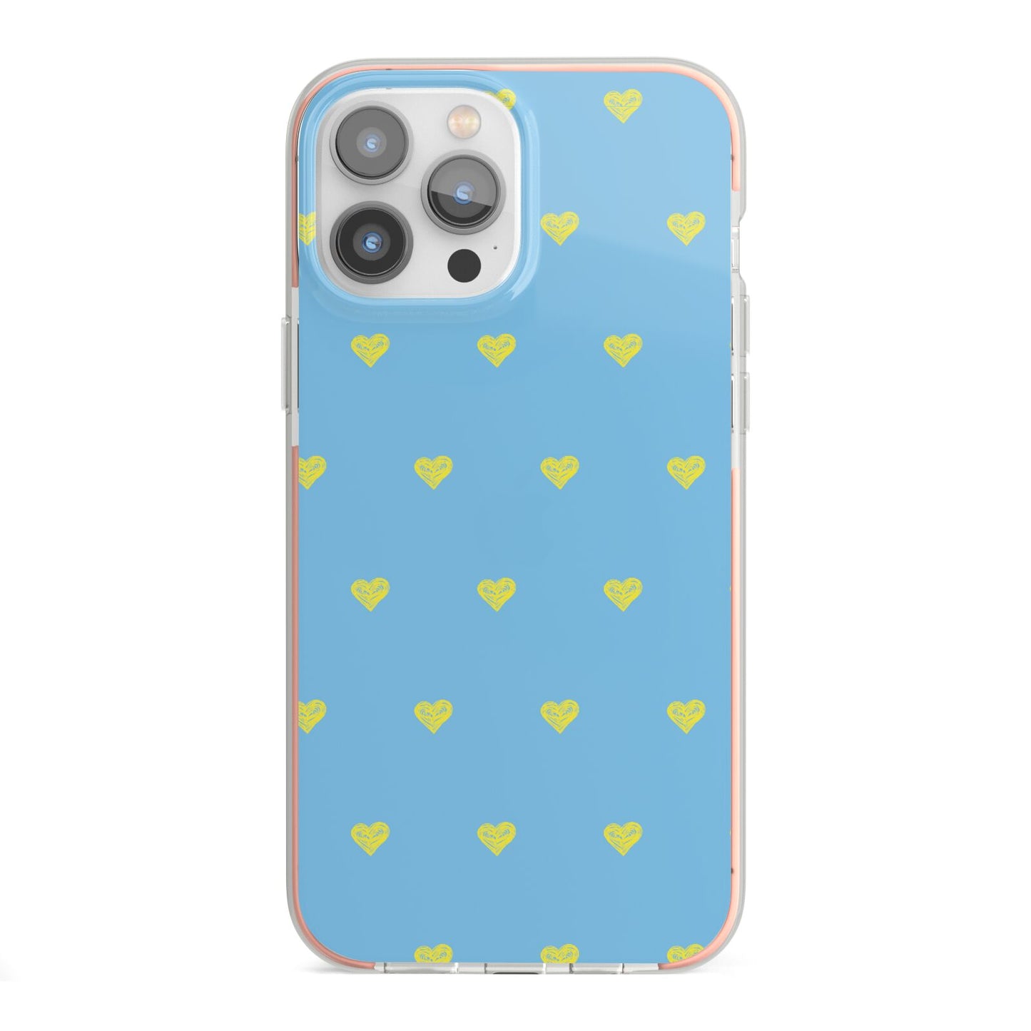 Valentines Hearts Polka Dot iPhone 13 Pro Max TPU Impact Case with Pink Edges