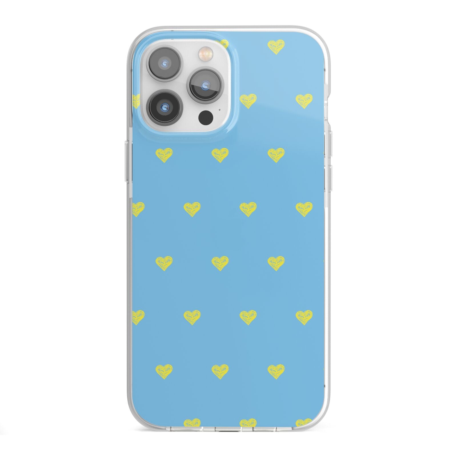 Valentines Hearts Polka Dot iPhone 13 Pro Max TPU Impact Case with White Edges