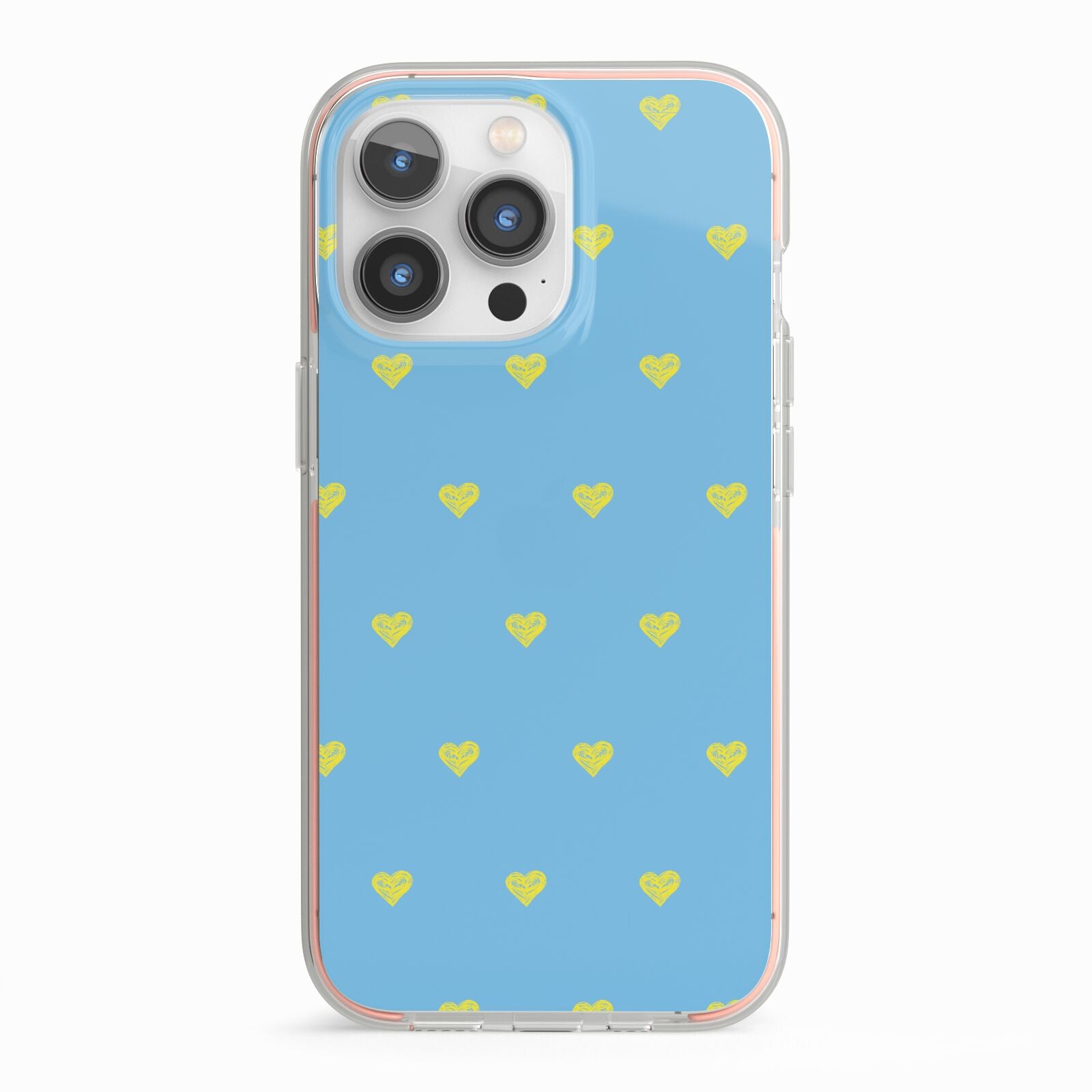Valentines Hearts Polka Dot iPhone 13 Pro TPU Impact Case with Pink Edges