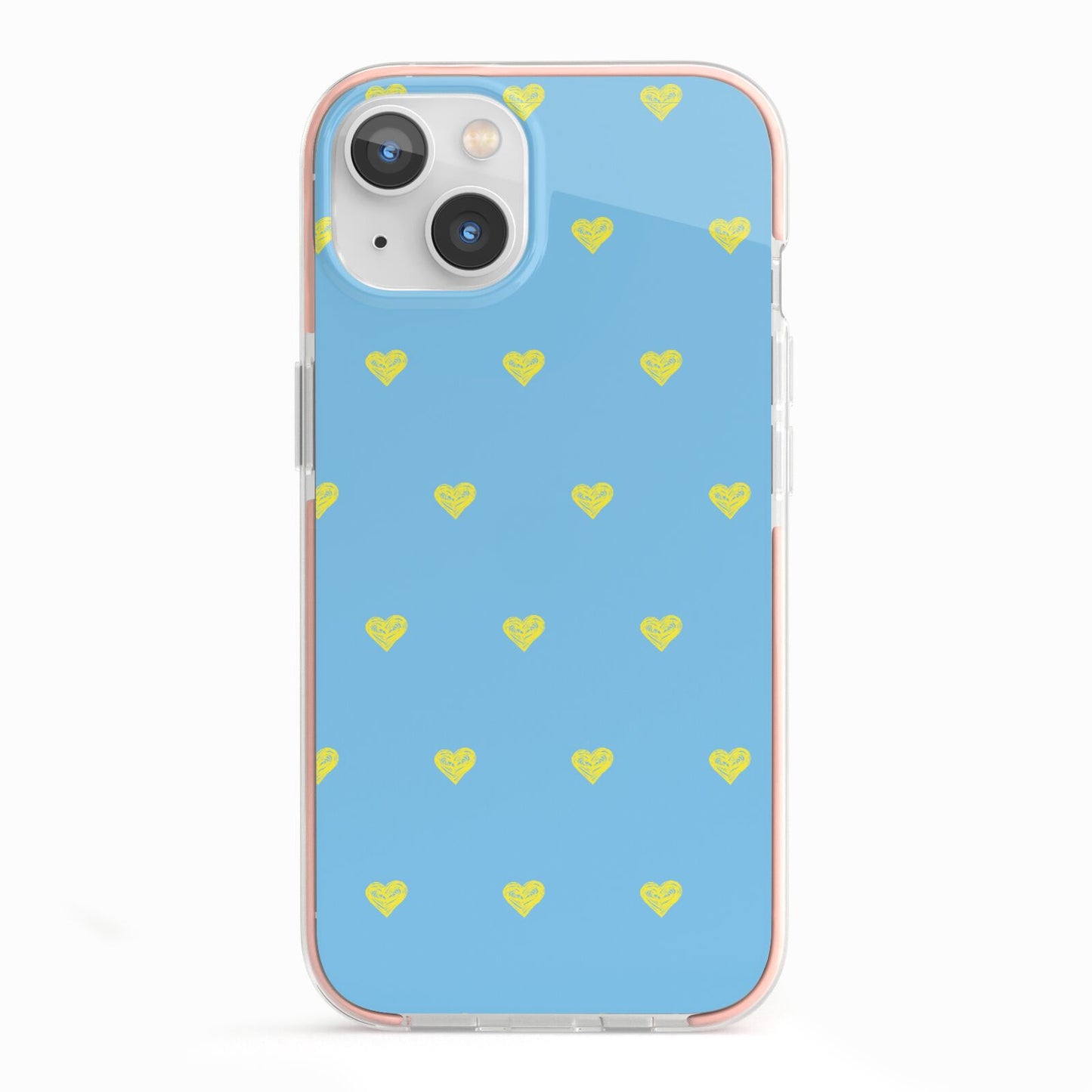 Valentines Hearts Polka Dot iPhone 13 TPU Impact Case with Pink Edges