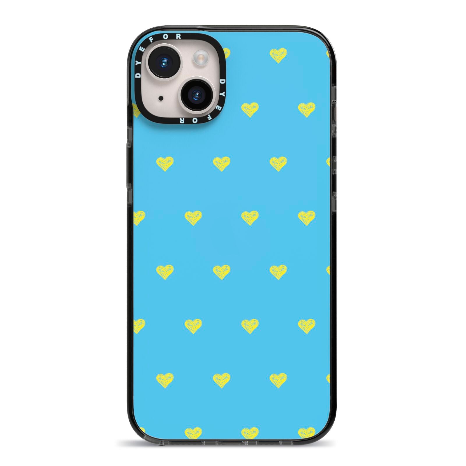 Valentines Hearts Polka Dot iPhone 14 Plus Black Impact Case on Silver phone