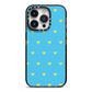Valentines Hearts Polka Dot iPhone 14 Pro Black Impact Case on Silver phone