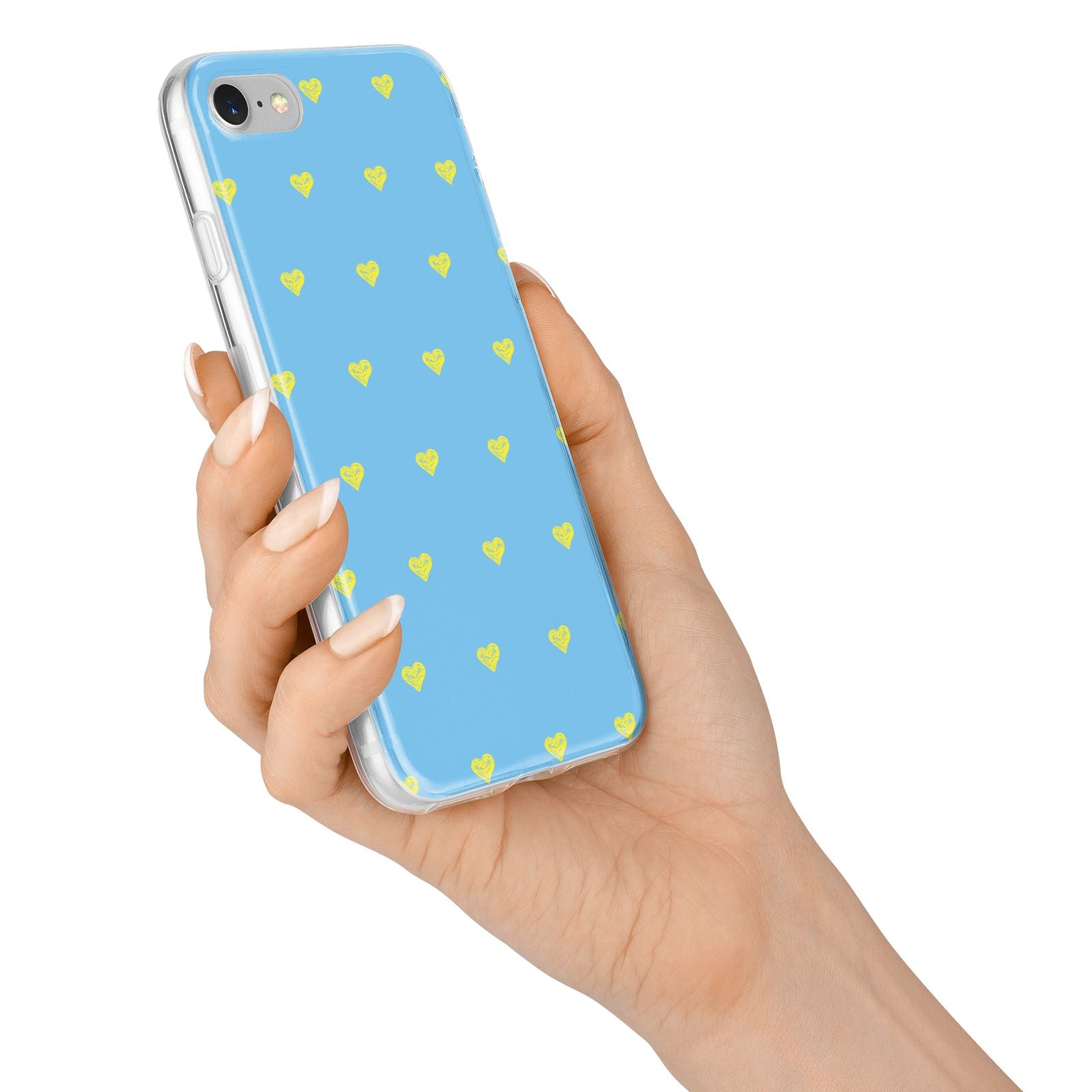 Valentines Hearts Polka Dot iPhone 7 Bumper Case on Silver iPhone Alternative Image