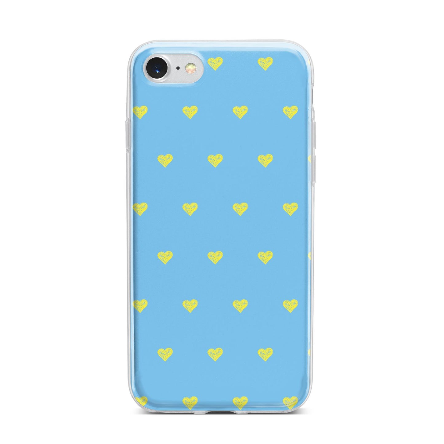 Valentines Hearts Polka Dot iPhone 7 Bumper Case on Silver iPhone