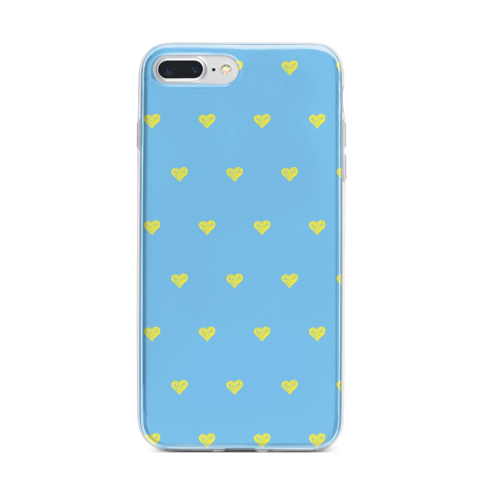 Valentines Hearts Polka Dot iPhone 7 Plus Bumper Case on Silver iPhone
