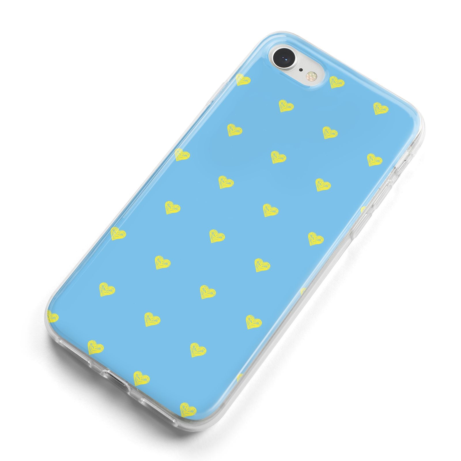 Valentines Hearts Polka Dot iPhone 8 Bumper Case on Silver iPhone Alternative Image