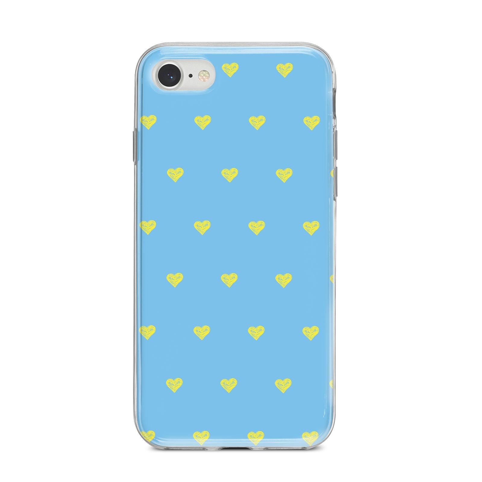 Valentines Hearts Polka Dot iPhone 8 Bumper Case on Silver iPhone