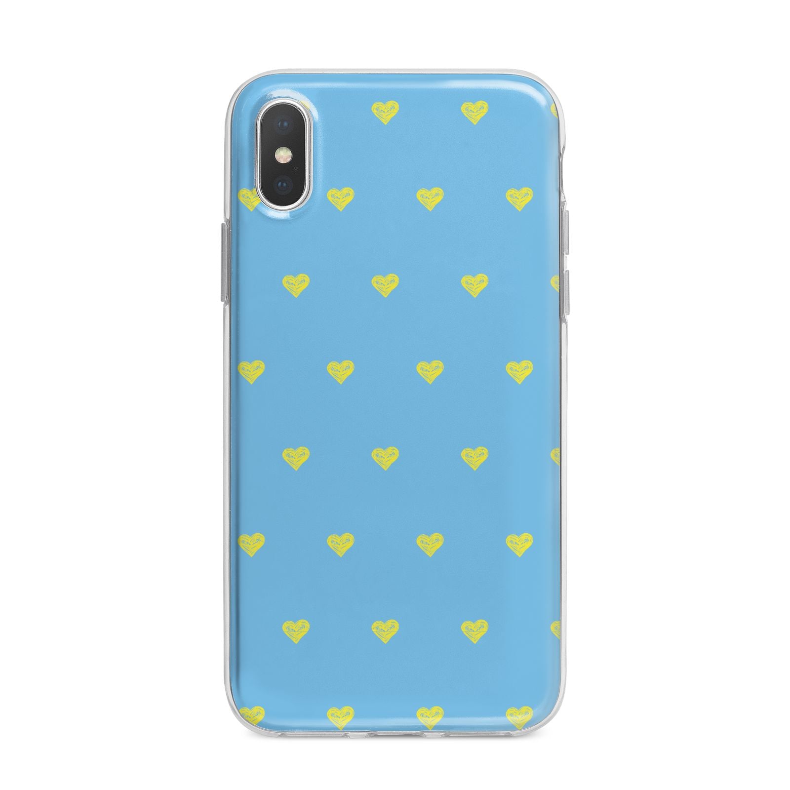 Valentines Hearts Polka Dot iPhone X Bumper Case on Silver iPhone Alternative Image 1
