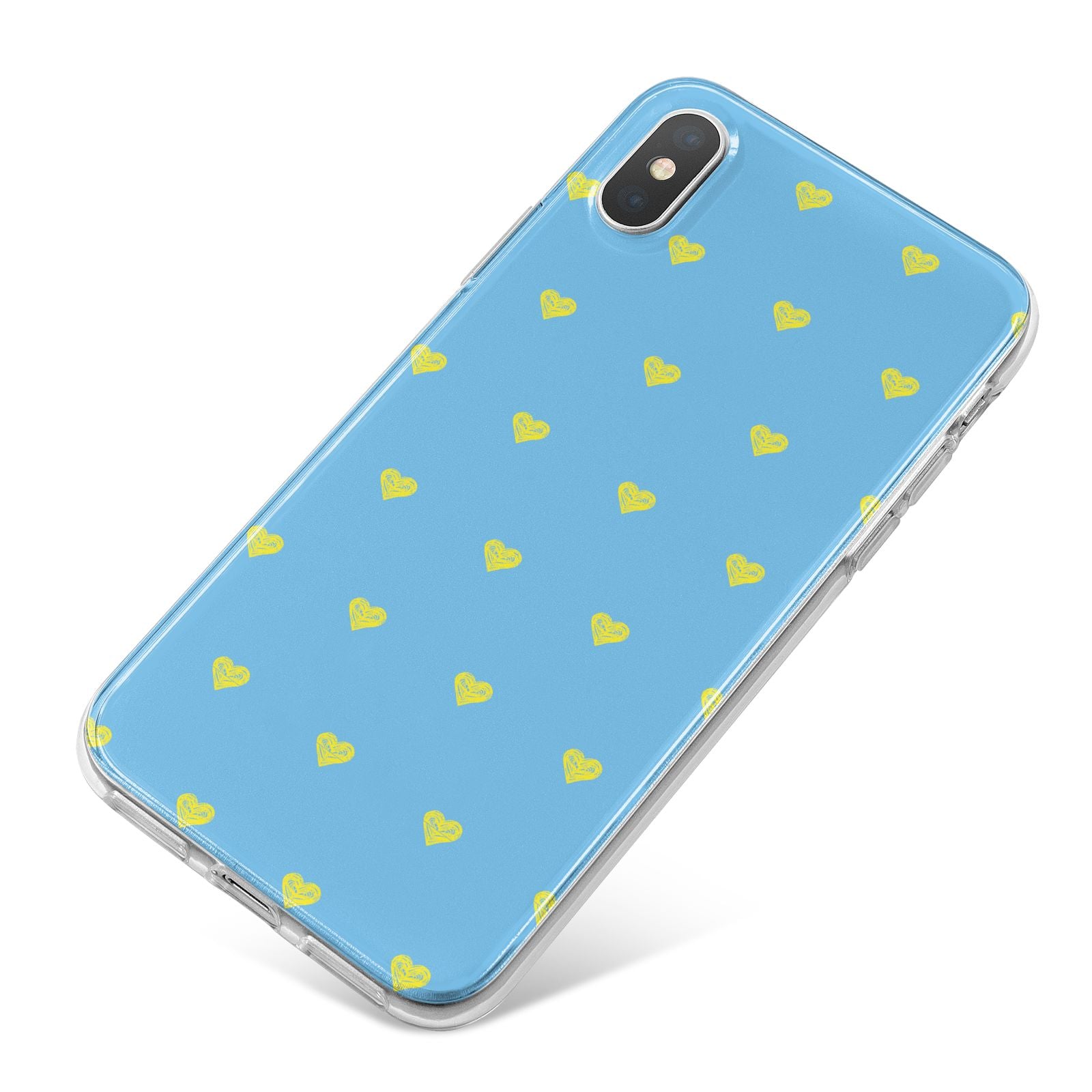 Valentines Hearts Polka Dot iPhone X Bumper Case on Silver iPhone