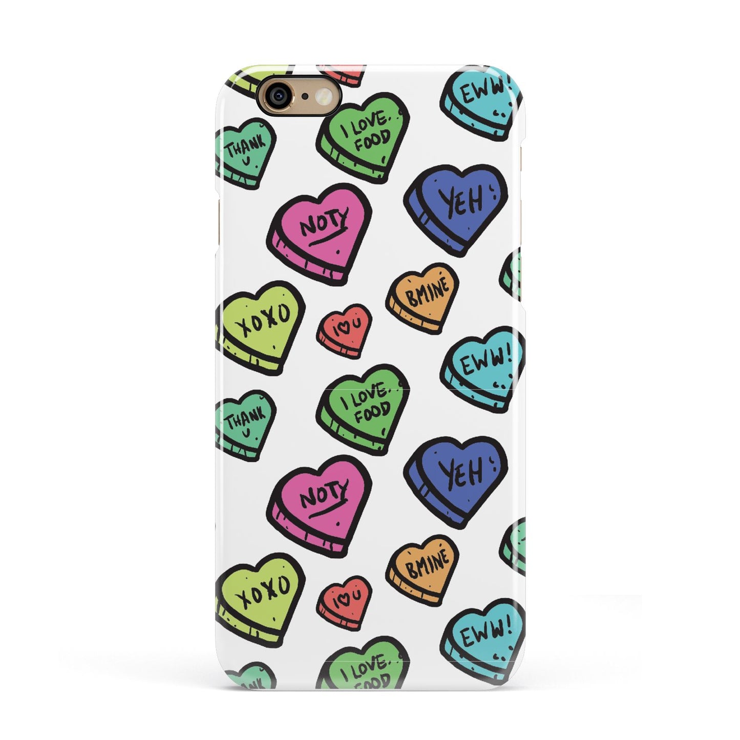 Valentines Love Heart Sweets Apple iPhone 6 3D Snap Case