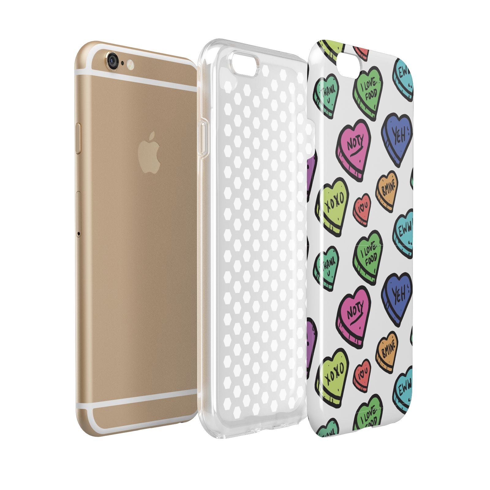Valentines Love Heart Sweets Apple iPhone 6 3D Tough Case Expanded view