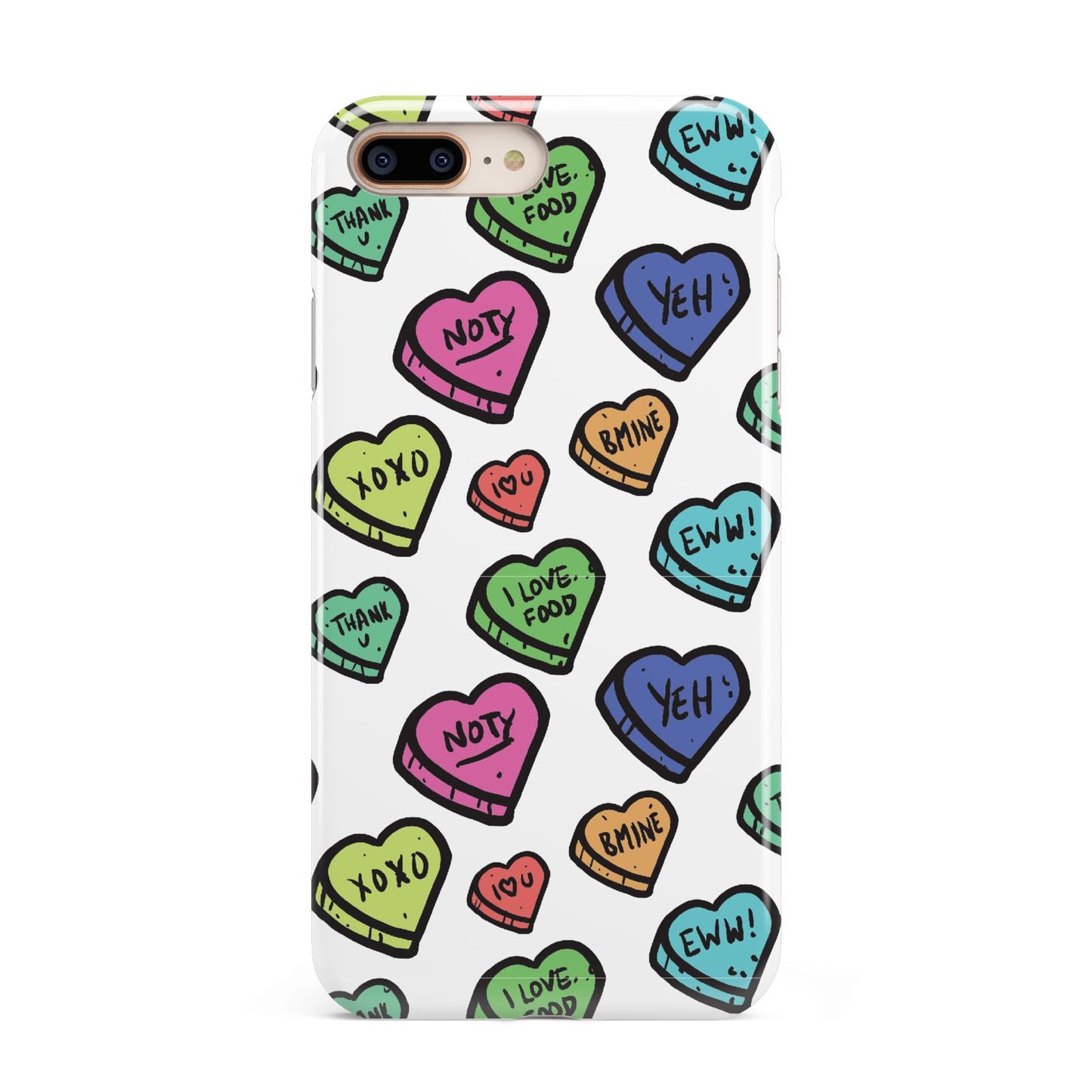 Valentines Love Heart Sweets Apple iPhone 7 8 Plus 3D Tough Case