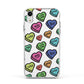 Valentines Love Heart Sweets Apple iPhone XR Impact Case White Edge on Silver Phone