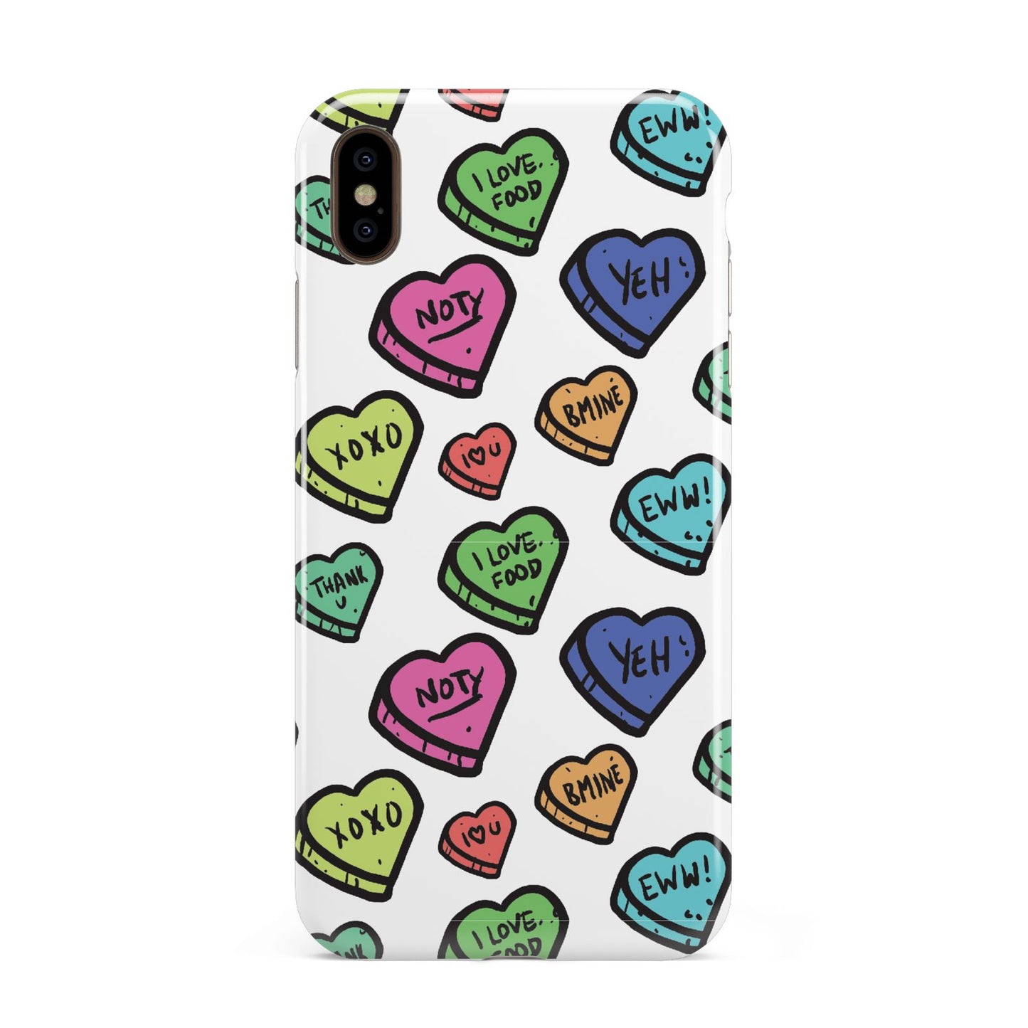 Valentines Love Heart Sweets Apple iPhone Xs Max 3D Tough Case