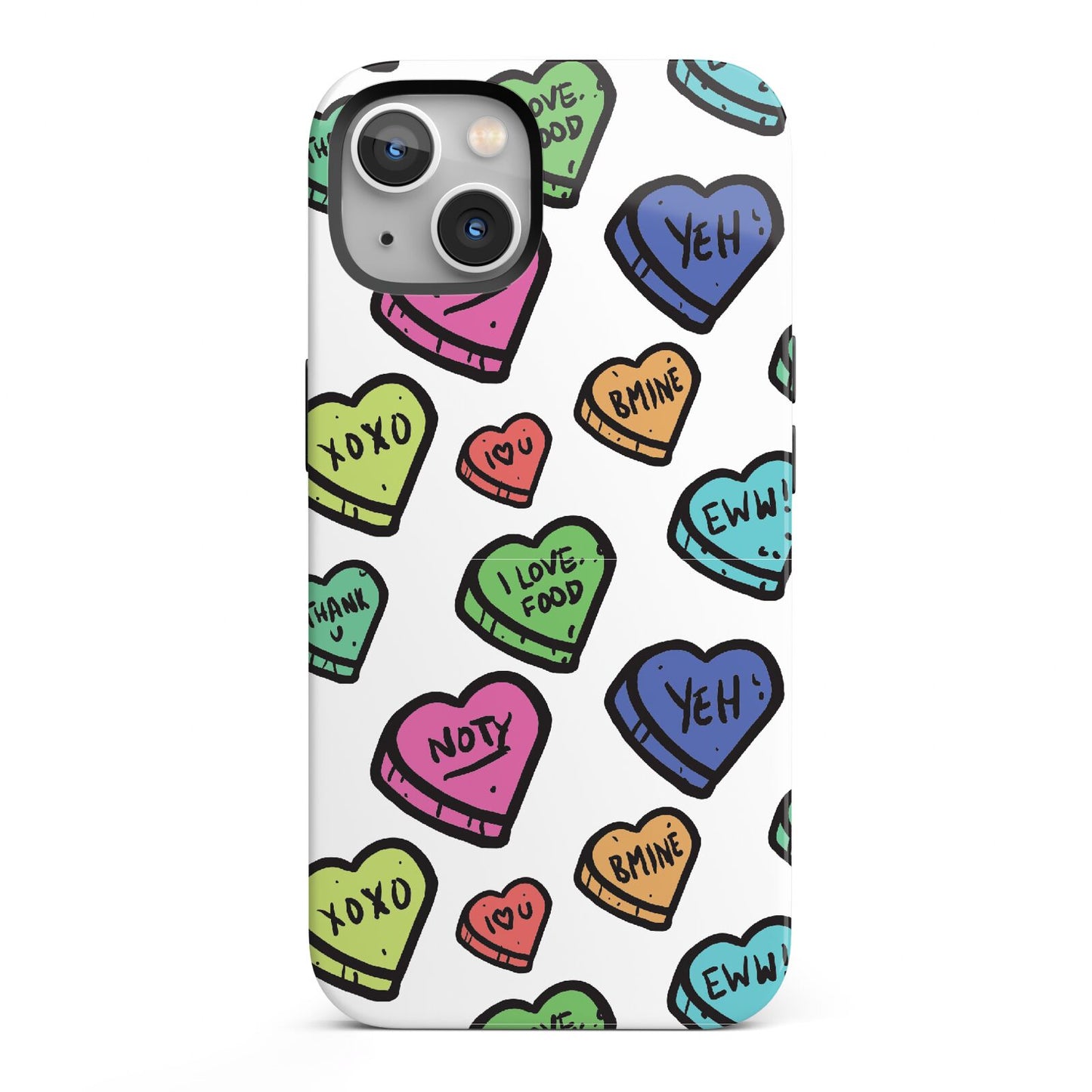 Valentines Love Heart Sweets iPhone 13 Full Wrap 3D Tough Case