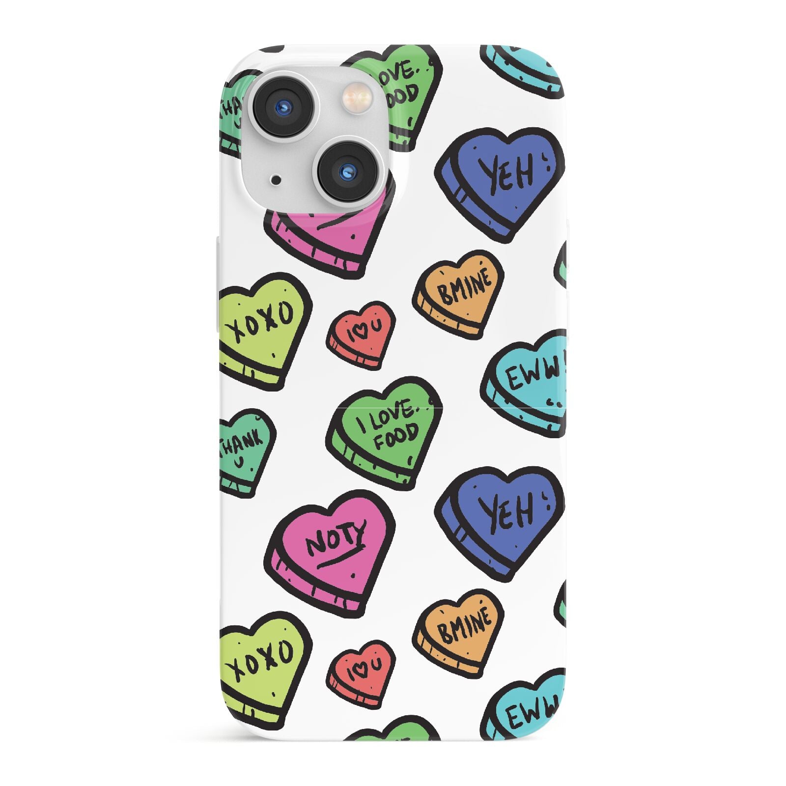 Valentines Love Heart Sweets iPhone 13 Mini Full Wrap 3D Snap Case