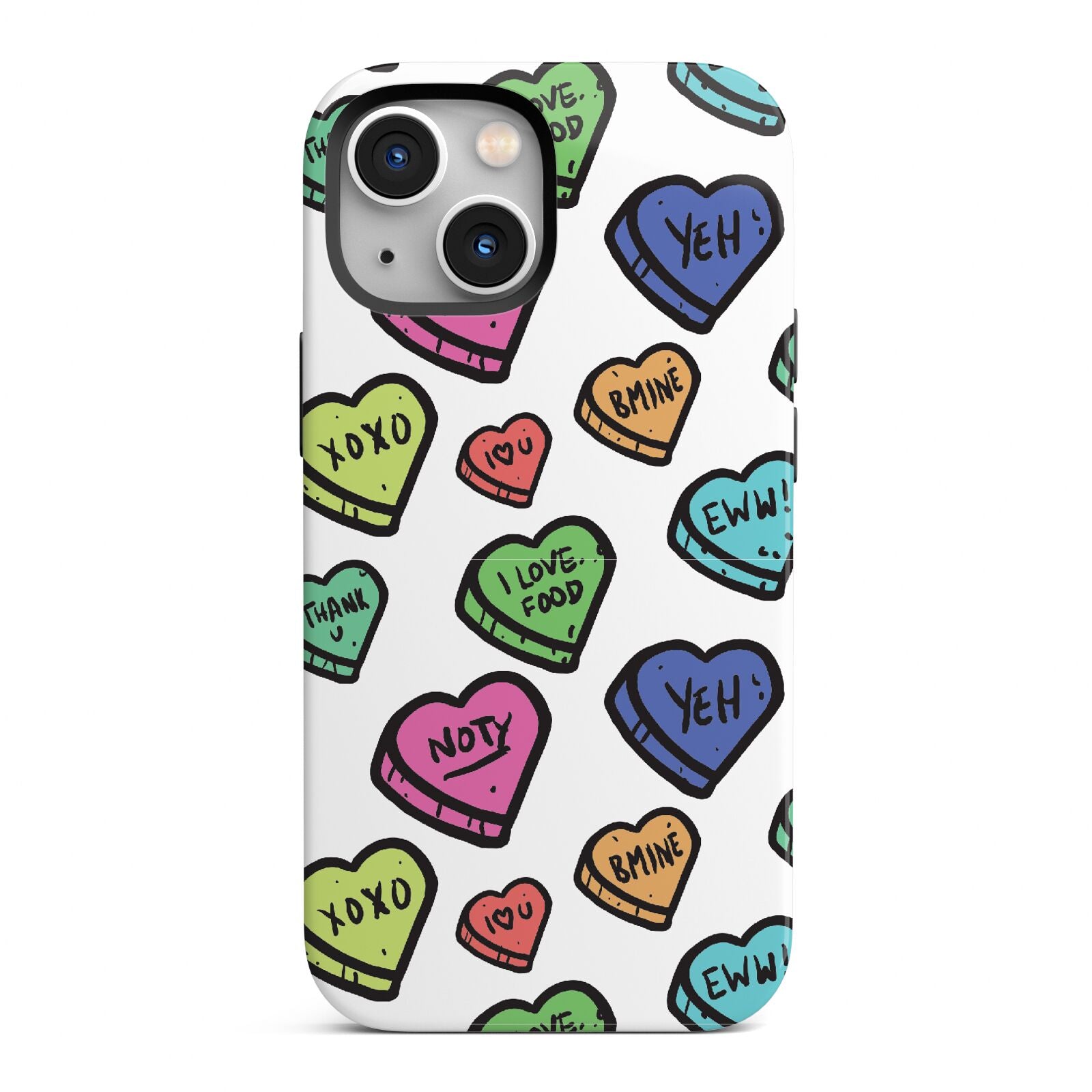 Valentines Love Heart Sweets iPhone 13 Mini Full Wrap 3D Tough Case