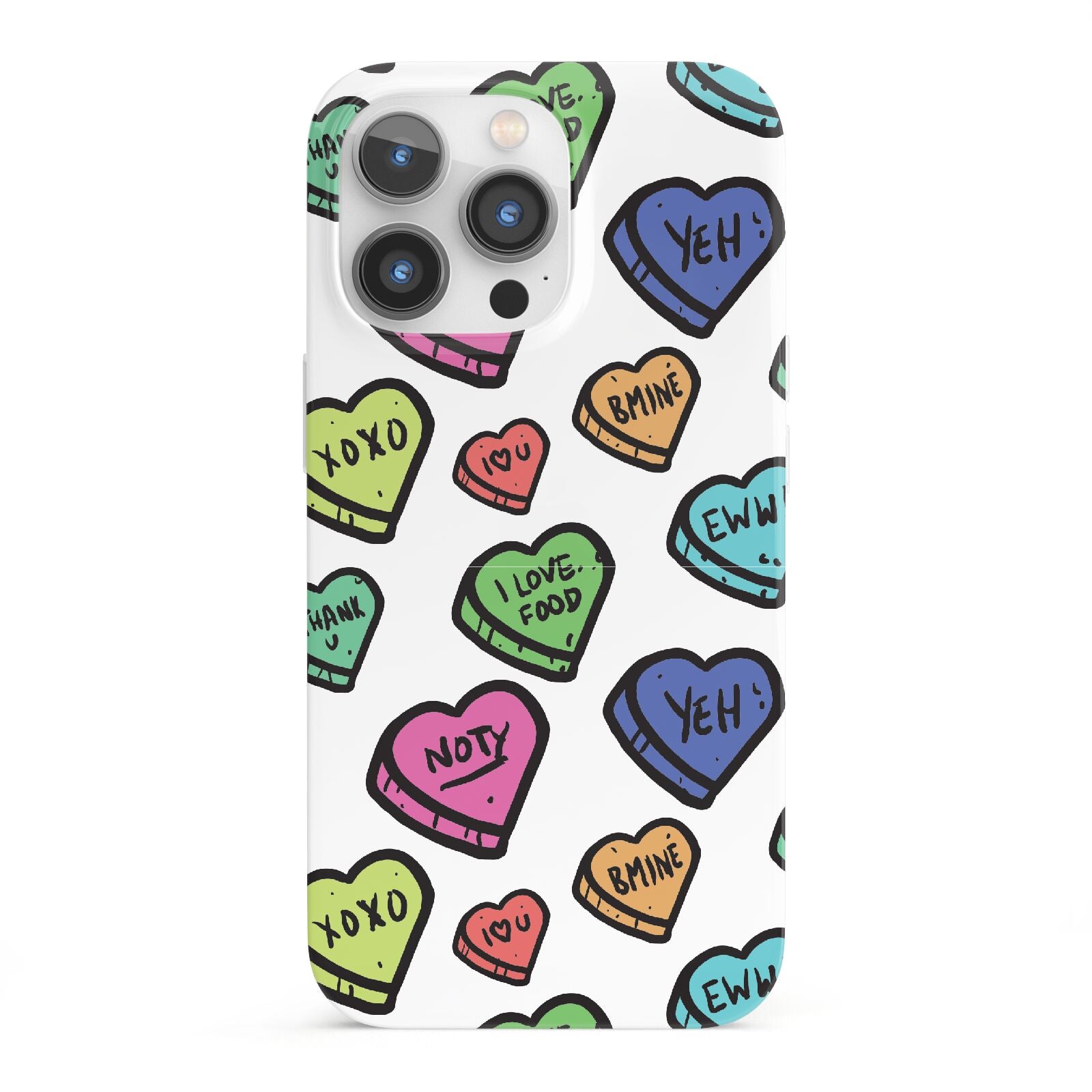 Valentines Love Heart Sweets iPhone 13 Pro Full Wrap 3D Snap Case