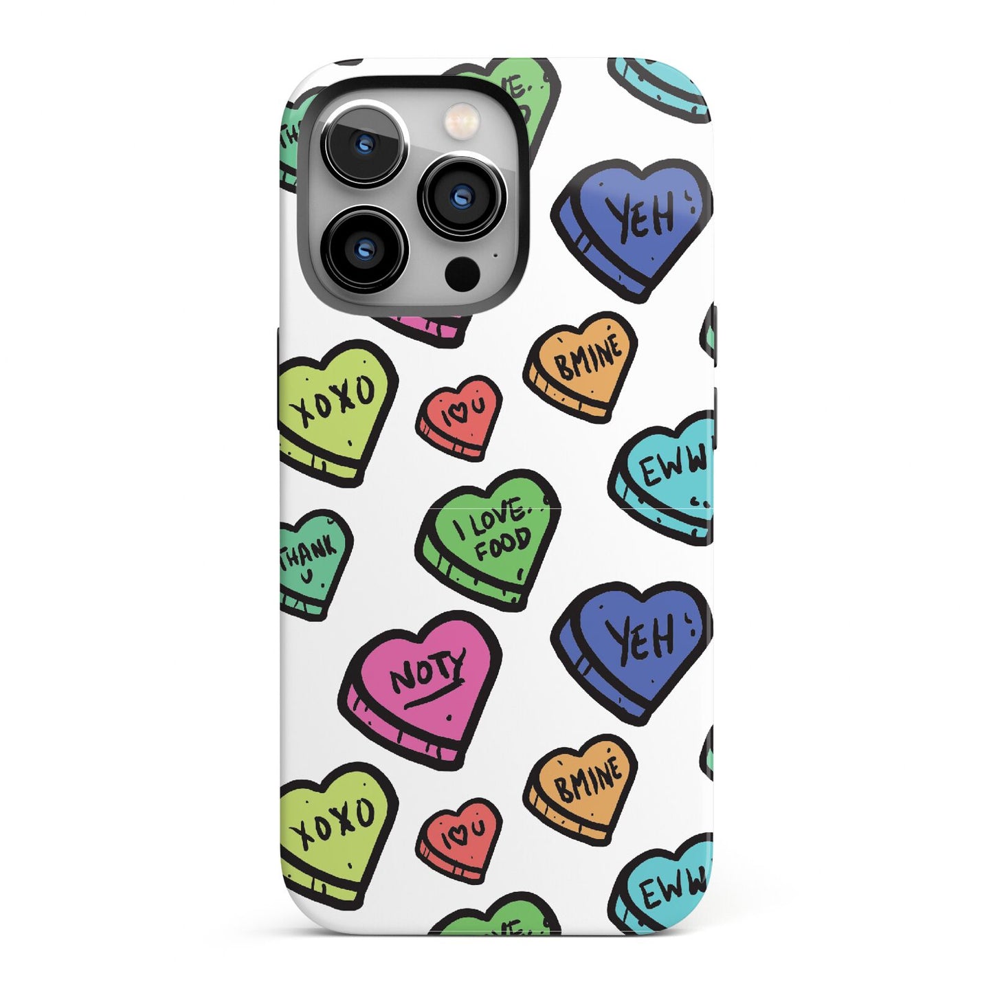 Valentines Love Heart Sweets iPhone 13 Pro Full Wrap 3D Tough Case
