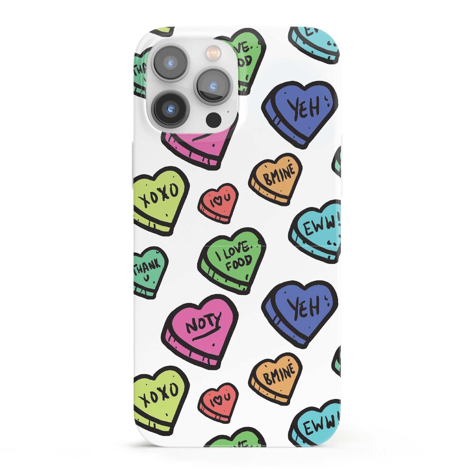 Valentines Love Heart Sweets iPhone 13 Pro Max Full Wrap 3D Snap Case
