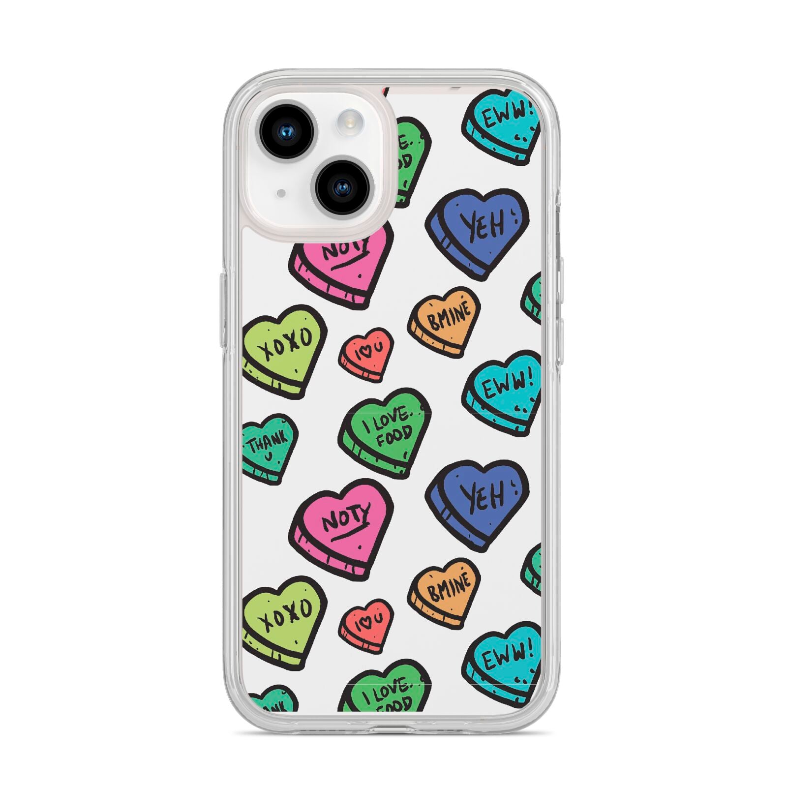 Valentines Love Heart Sweets iPhone 14 Clear Tough Case Starlight