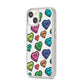 Valentines Love Heart Sweets iPhone 14 Glitter Tough Case Starlight Angled Image