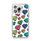 Valentines Love Heart Sweets iPhone 14 Pro Max Clear Tough Case Silver
