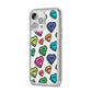 Valentines Love Heart Sweets iPhone 14 Pro Max Glitter Tough Case Silver Angled Image