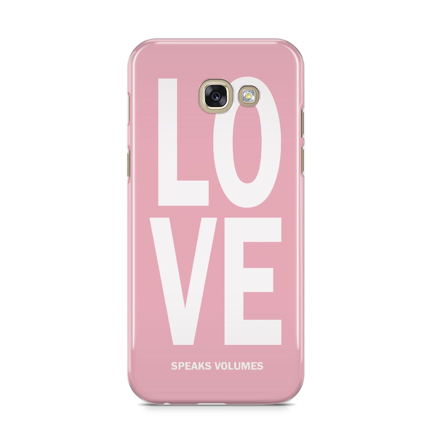 Valentines Love Speaks Volumes Samsung Galaxy A5 2017 Case on gold phone