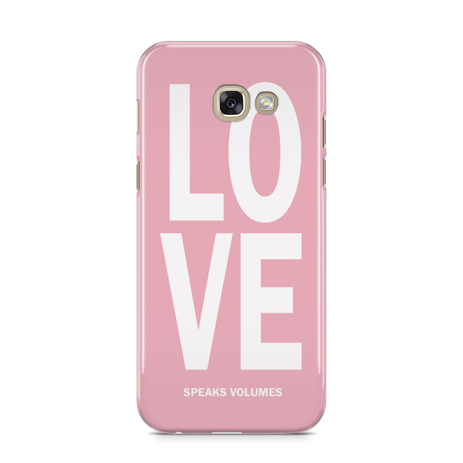 Valentines Love Speaks Volumes Samsung Galaxy A5 2017 Case on gold phone