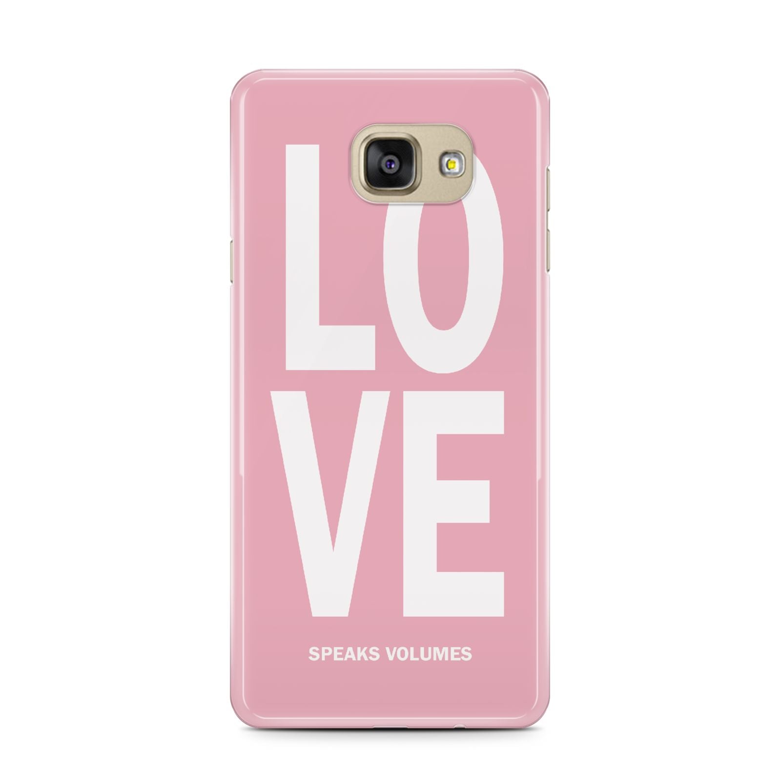 Valentines Love Speaks Volumes Samsung Galaxy A7 2016 Case on gold phone
