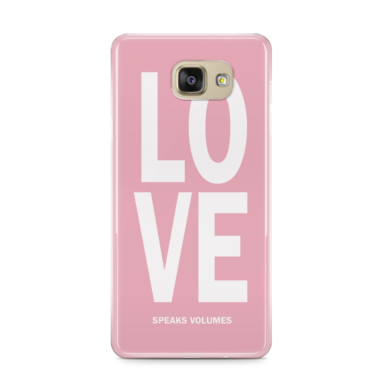 Valentines Love Speaks Volumes Samsung Galaxy A9 2016 Case on gold phone