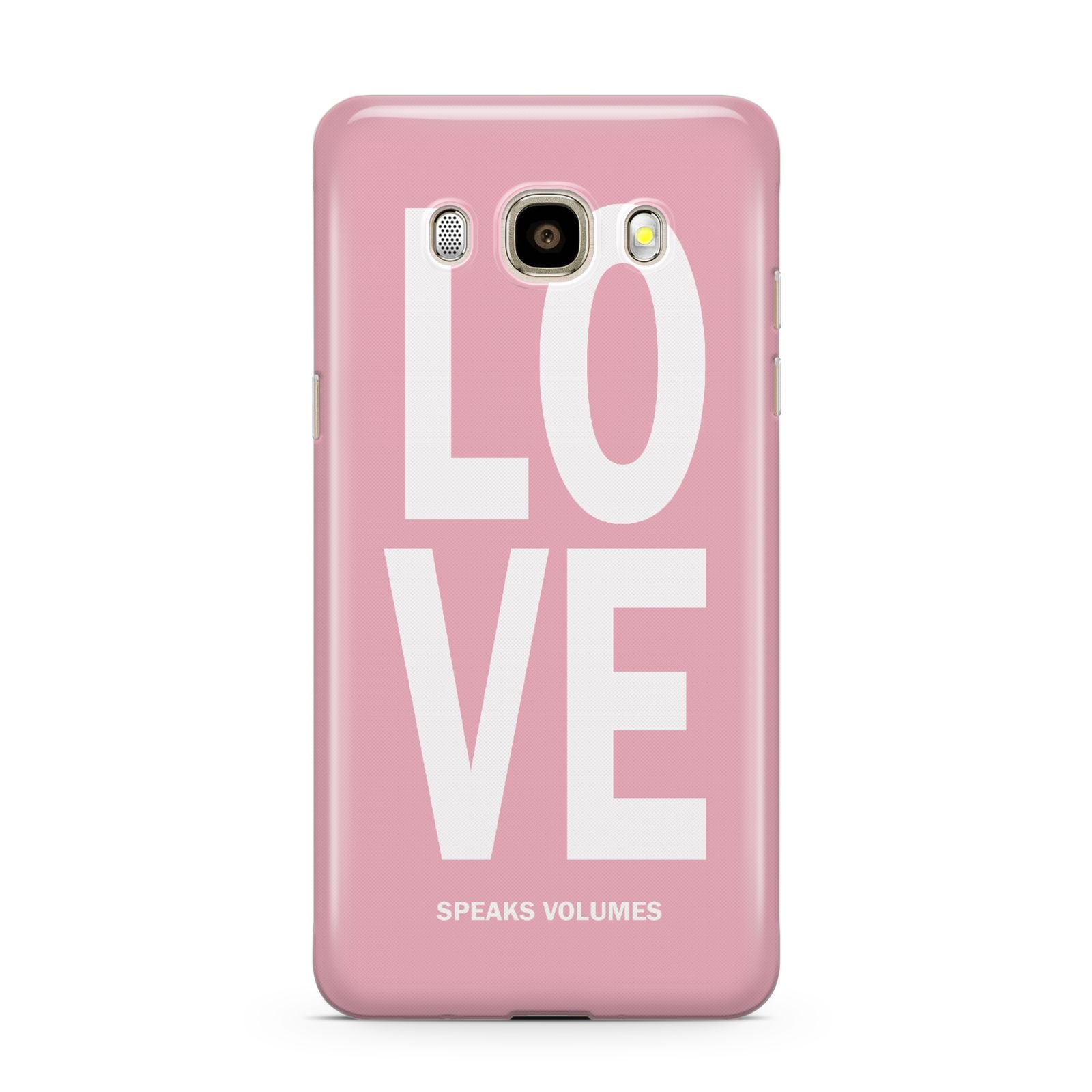 Valentines Love Speaks Volumes Samsung Galaxy J7 2016 Case on gold phone