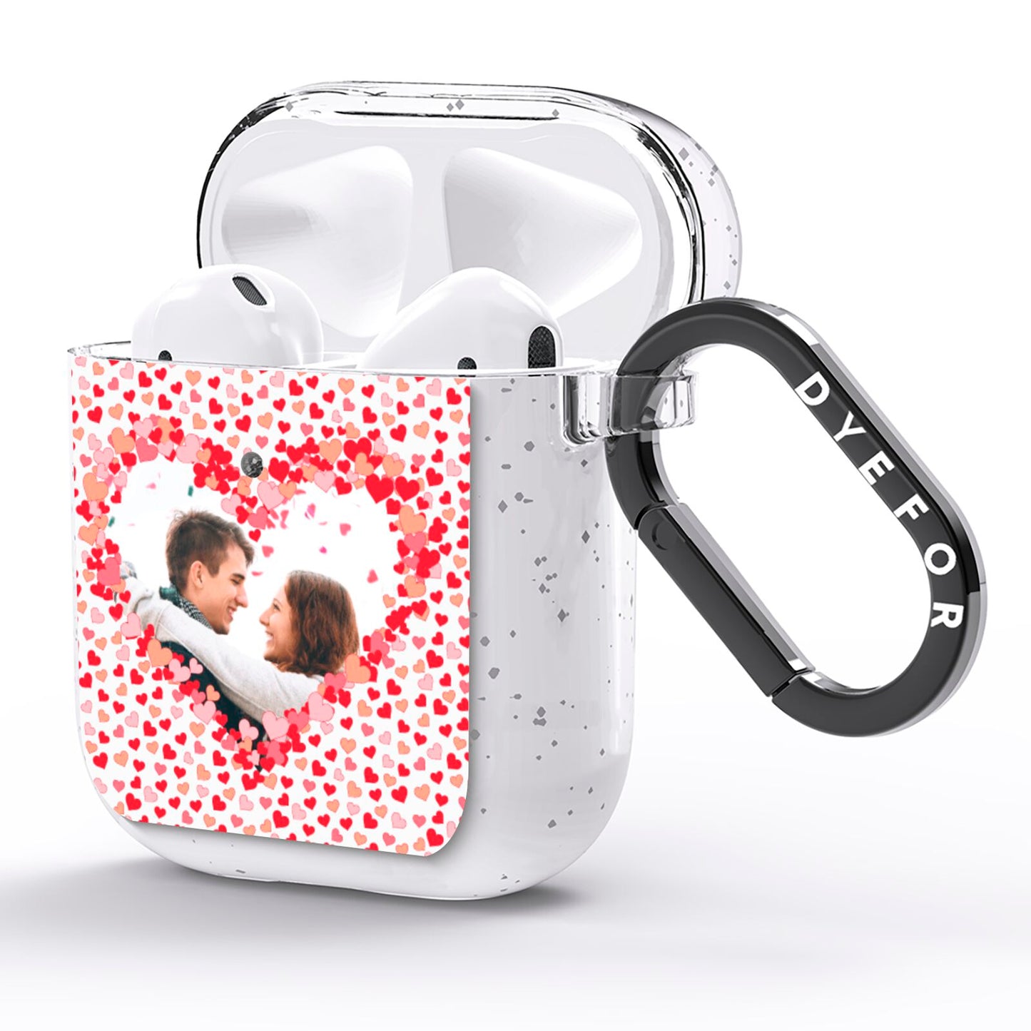 Valentines Photo Personalised AirPods Glitter Case Side Image